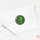 Green Celtic Dragon Ronde Sticker (Envelop)