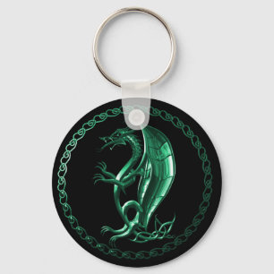 Green Celtic Dragon Sleutelhanger