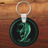 Green Celtic Dragon Sleutelhanger (Voorkant)
