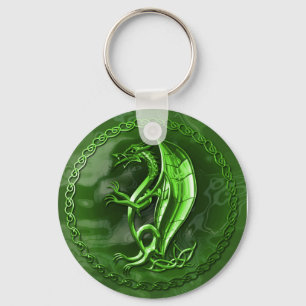 Green Celtic Dragon Sleutelhanger