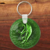 Green Celtic Dragon Sleutelhanger (Voorkant)