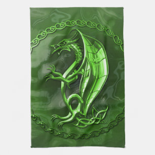 Green Celtic Dragon Theedoek