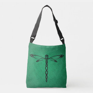 Green Celtic Dragonfly Crossbody Tas