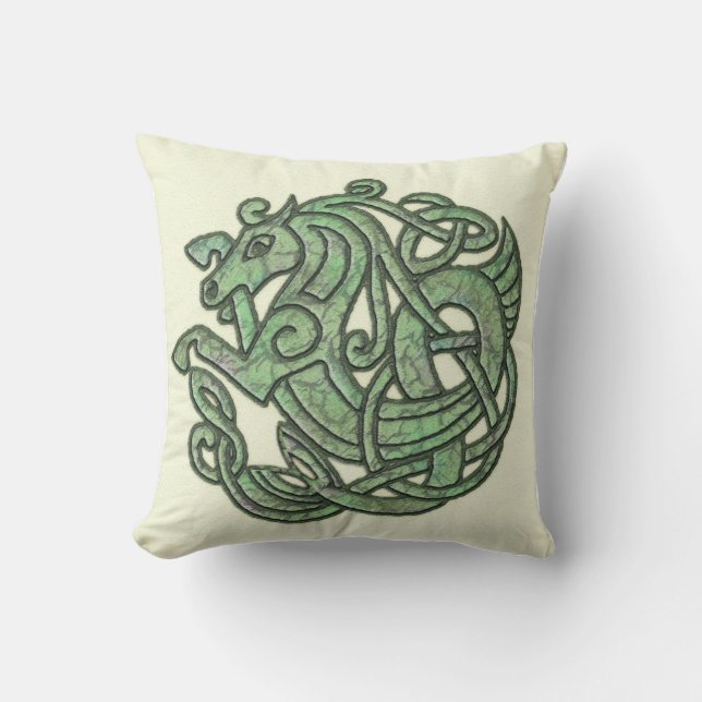 Green Celtic Horse Mojo Pillow Kussen (Voorkant)