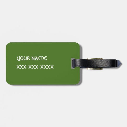 Green Celtic Irish Four Leafed Clovers St. Patrick Bagagelabel (Achterkant horizontaal)