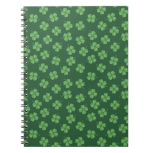 Green Celtic Irish Four Leafed Clovers St. Patrick Notitieboek