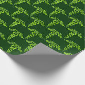 Green Celtic Knot Caduceus Cadeaupapier (Hoek)