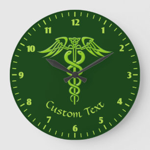 Green Celtic Knot Caduceus Grote Klok