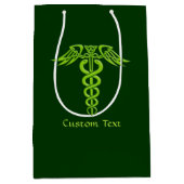 Green Celtic Knot Caduceus Medium Cadeauzakje (Voorkant)