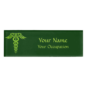 Green Celtic Knot Caduceus Naambadge