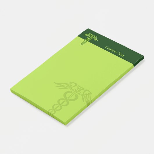 Green Celtic Knot Caduceus Post-it® Notes (Schuin)