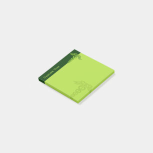 Green Celtic Knot Caduceus Post-it® Notes