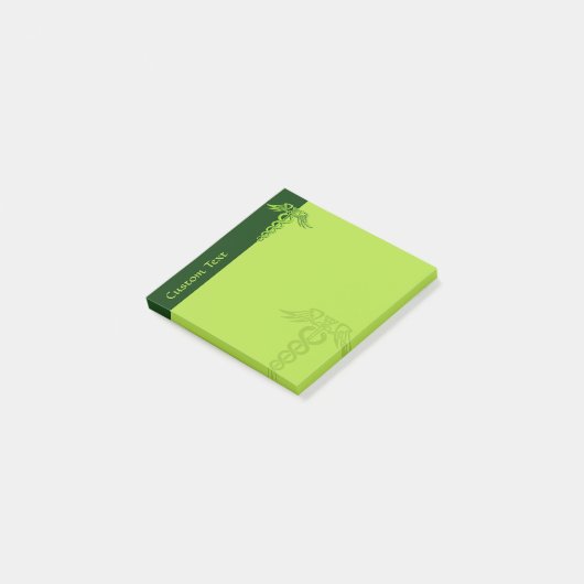 Green Celtic Knot Caduceus Post-it® Notes (Schuin)
