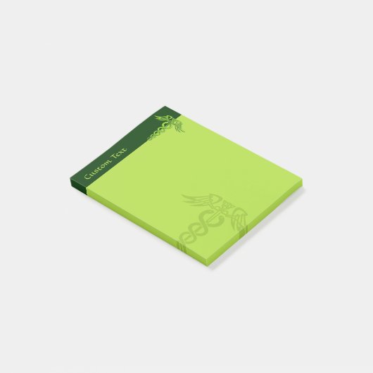 Green Celtic Knot Caduceus Post-it® Notes (Schuin)