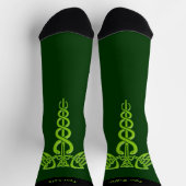 Green Celtic Knot Caduceus Socks Sokken (Top)