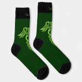 Green Celtic Knot Caduceus Socks Sokken (Rechts)