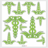 Green Celtic Knot Caduceus Sticker (Vel)
