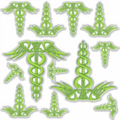 Green Celtic Knot Caduceus Sticker (Voorkant)