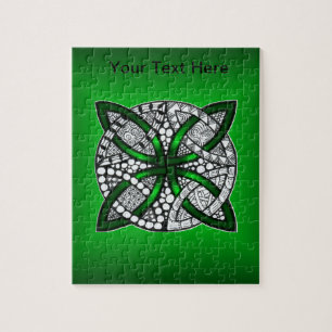 Green Celtic Knot Original Art Legpuzzel
