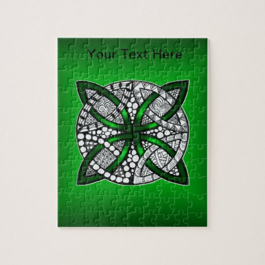 Green Celtic Knot Original Art Legpuzzel (Verticaal)