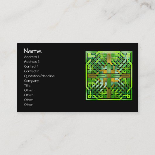 Green Celtic Knot Tile 174 Visitekaartje (Voorkant)