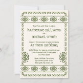 Green Celtic Knots Invitations de mariage (Devant)