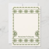 Green Celtic Knots Invitations de mariage (Dos)
