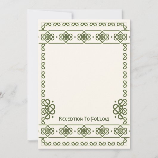 Green Celtic Knots Invitations de mariage (Dos)