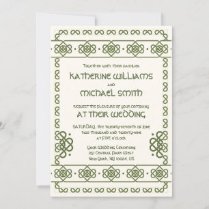 Green Celtic Knots Invitations de mariage