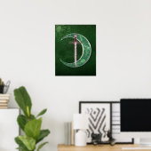 Green Celtic Moon Poster (Thuiskantoor)