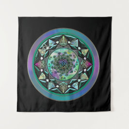 Green Celtic Mystical Mandala Wall Tapestry Wandkleed