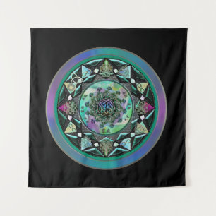 Green Celtic Mystical Mandala Wall Tapestry Wandkleed