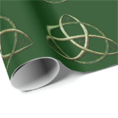 Green Celtic Trinity Knot Cadeaupapier (Rol Hoek)