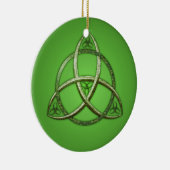 Green Celtic Trinity Knot Keramisch Ornament (Rechts)