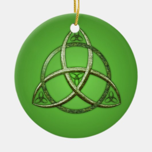 Green Celtic Trinity Knot Keramisch Ornament (Voorkant)