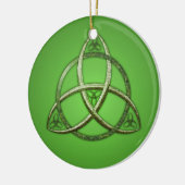 Green Celtic Trinity Knot Keramisch Ornament (Links)