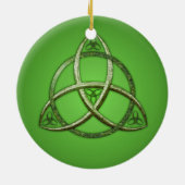 Green Celtic Trinity Knot Keramisch Ornament (Achterkant)