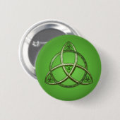 Green Celtic Trinity Knot Ronde Button 5,7 Cm (Voorkant /achterkant)