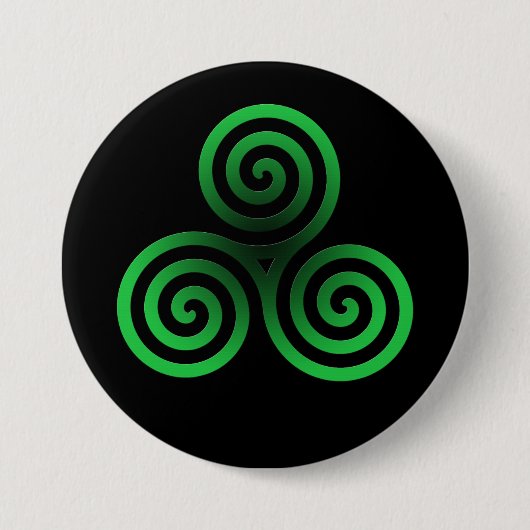 Green Celtic Tris Ronde Button 7,6 Cm (Voorkant)