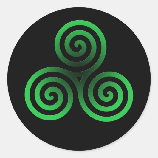 Green Celtic Tris Ronde Sticker (Voorkant)