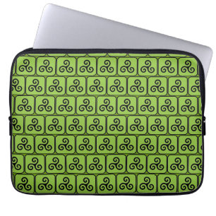 Green Celtic Tris Tiled Laptop Sleeve