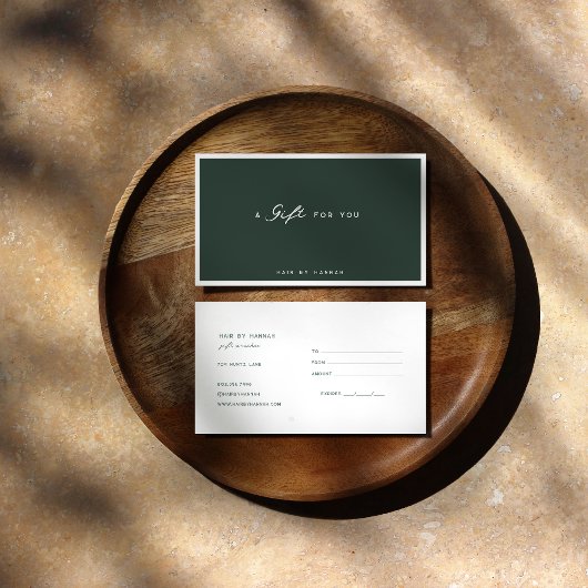 Green | Certificat cadeau minimaliste moderne