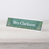 Green Chalk Board Plaque de nom de l'enseignant (Devant)