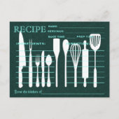 Green Chalkboard Retro Recipe Card Kitchen Tools Briefkaart (Voorkant)