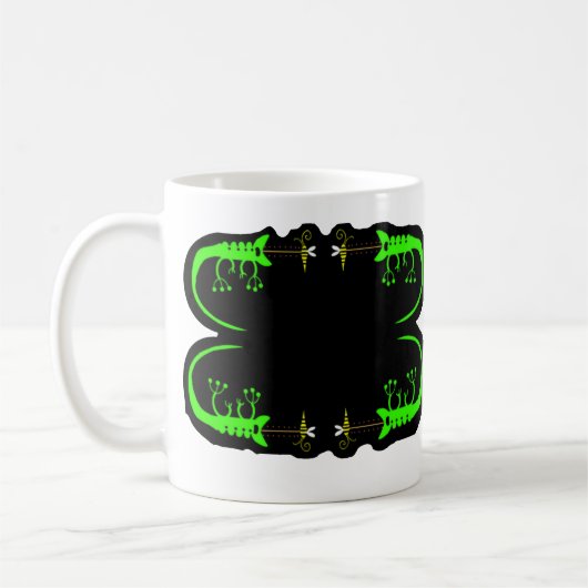 Green Chameleon Coffee Mok (Links)