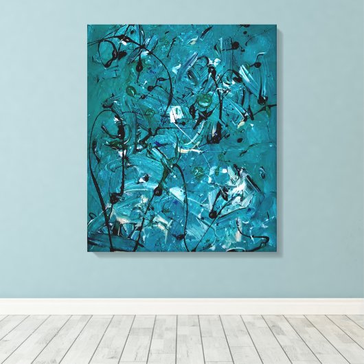 Green Chaos Canvas Afdruk (Insitu (Houten vloer))