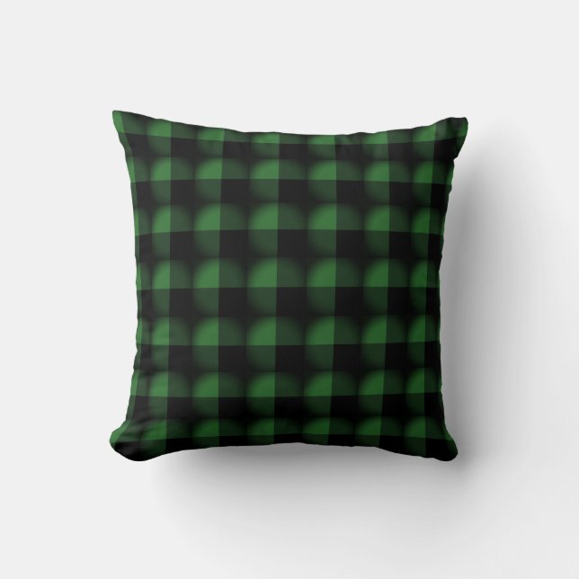 Green Check Lance Oreiller Design Vintage moderne (Recto)