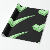 Green Check Mark Tick Wrapping Paper Cadeaupapier (Uitgerold)