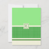 Green Check Monogram Note Kaart Notitiekaartje (Voorkant)