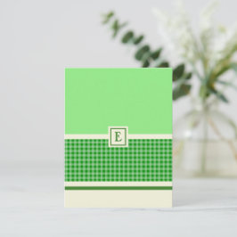 Green Check Monogram Note Kaart Notitiekaartje